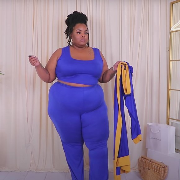 AS. 3 Piece Duster Set - Blue/Gold-Mustard - Picture 2 of 4